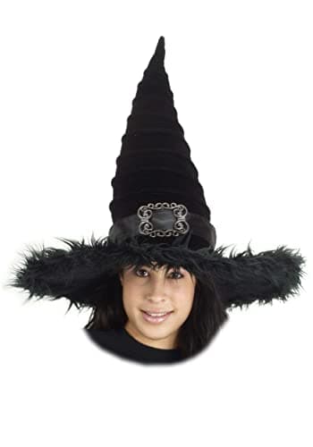 Elope Black Ridged Halloween Witch Hat with Buckle
