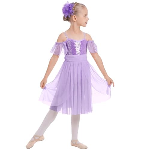 Ballet Leotard with Tulle Skirt and Sequins for Girls