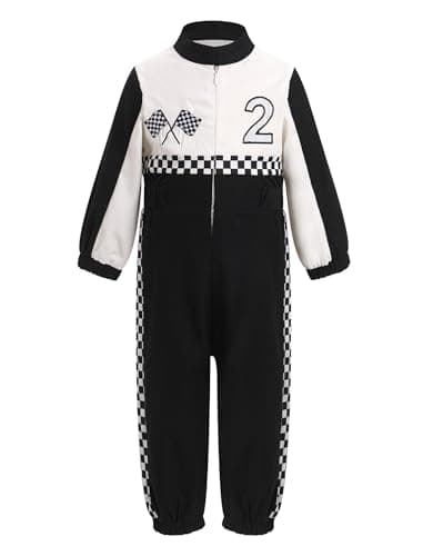 ODASDO Baby Boys & Girls Race Car Driver Jumpsuit 1st & 2nd Birthday Outfits