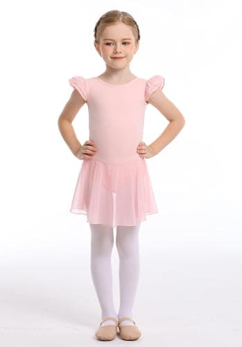 Mecceos Girls' Ballet Leotards - Short/Long Sleeve Skirts