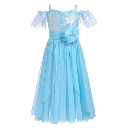 Lyrical Dance Costume for Girls: Sequin Leotard with Tulle Skirt