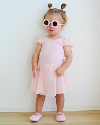 Pink Ruffle Sleeve Ballet Outfit for Toddler Girls