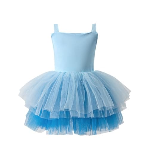 KARETT Girls Ballet Tutu Dress for Toddlers, V-Neck Leotard Outfit, Ages 1-7