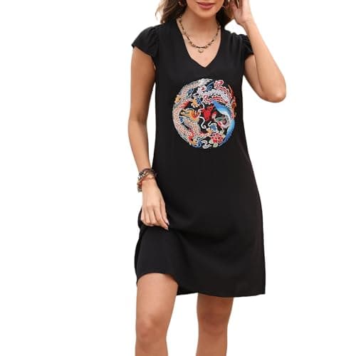 Slim Fit Women's Mexican Embroidered Fiesta Dress