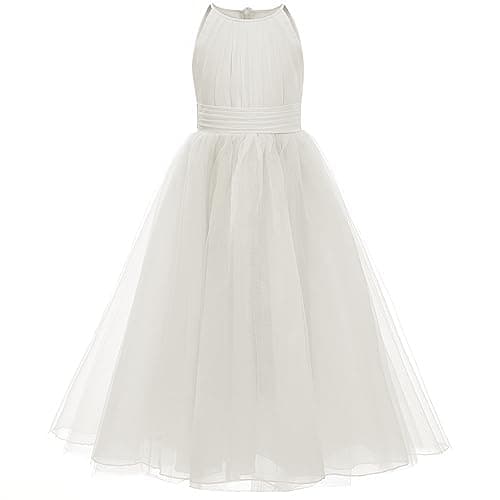 Abaow Kids Wedding Flower Girl Tulle Chiffon Dresses
