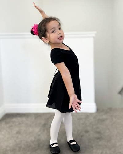 Black Ballet Dance Leotard with Bow Back for Girls (Toddler/Little/Big Kids)