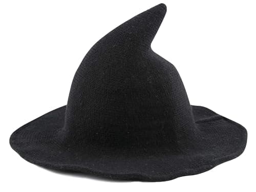 Edoneery Women's Wide Brim Foldable Halloween Witch Hat