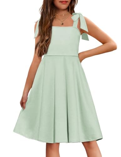 Arshiner Girls' Summer Swing Formal Party Dresses with Pockets 6-11 Years