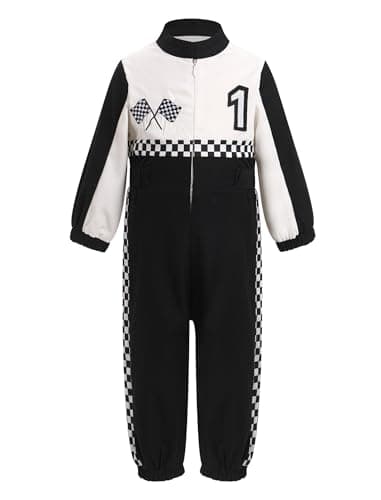 ODASDO Baby Boys & Girls Race Car Driver Jumpsuit 1st & 2nd Birthday Outfits