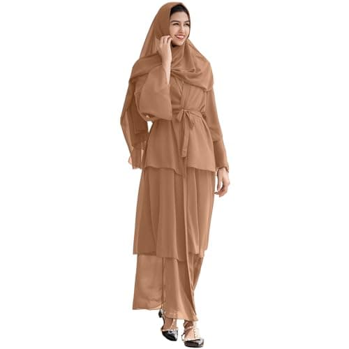 ODASDO Chiffon Abaya Dress for Muslim Women