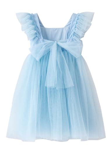 Tutu.kk Vintage Ruffled Sleeve A-Line Tulle Dress for Girl's Weddings & Birthdays