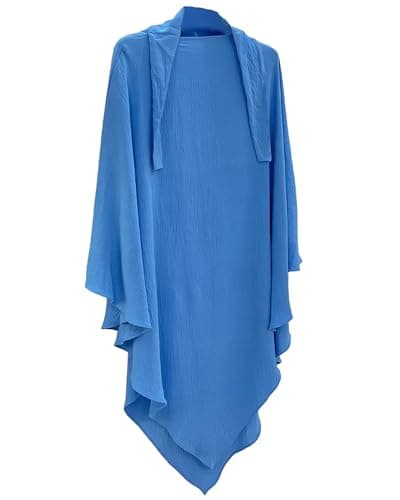 Zofocy Muslim woman's pure color hijab dress