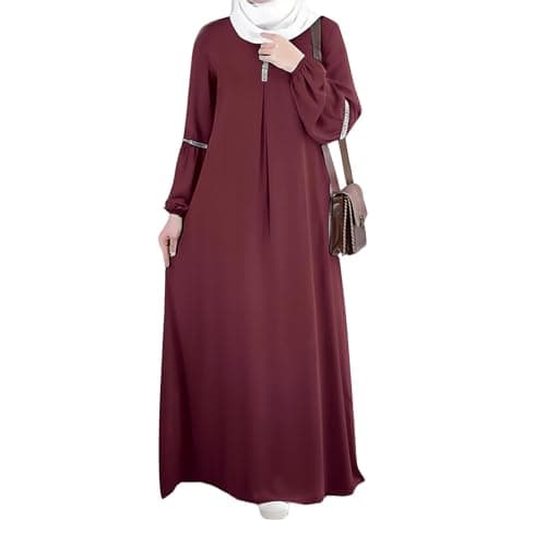 KUIOLYPOER Women's Pakistani Kaftan Abaya, Muslim Dress for Prayer and Dubai Outfits