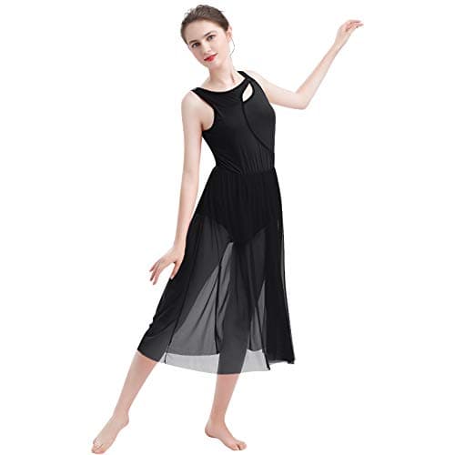 Lyrical Dance Costumes for Women: Sleeveless Mesh Tulle Maxi Dress - XS-XL