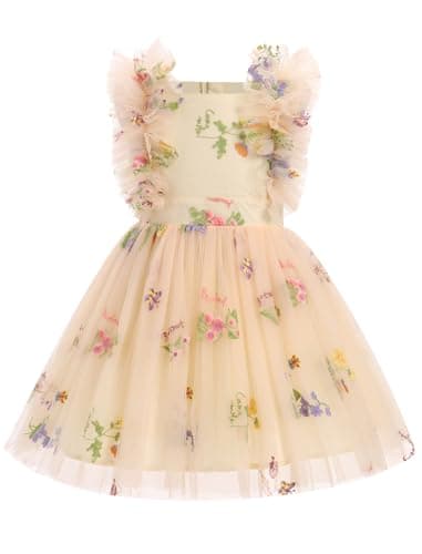IMEKIS Kids Girls Confetti Birthday Princess Dress 3-10T