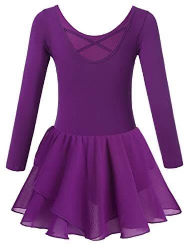 Girls Dance Leotards with Ruffle Sleeves and Criss-cross Back for Ages 3-9