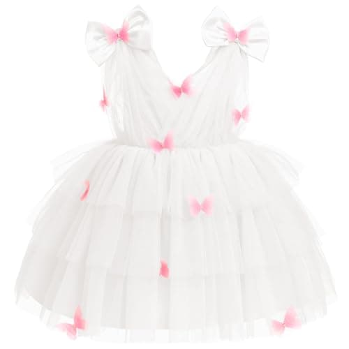 IMEKIS Toddler Girls Rainbow Butterfly Birthday Tutu Dress