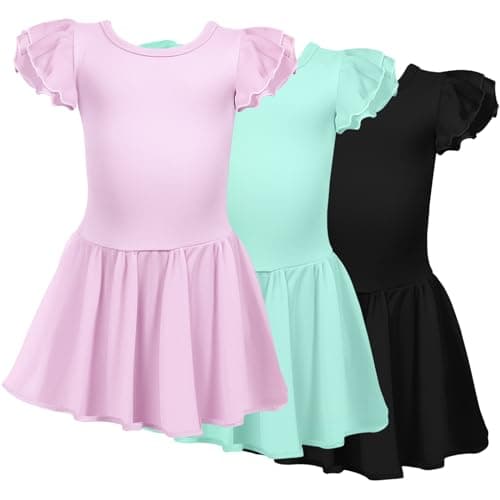 Suhine Girls' Criss Cross Back Dance Leotard & Tutu Skirt Outfit