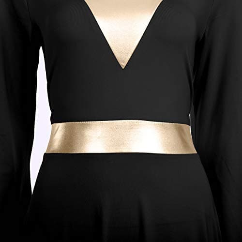 IMEKIS Women Metallic Color Block Liturgical Dance Dress