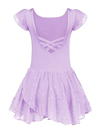 Girls Ballet Dance Dress with Ruffle Sleeves