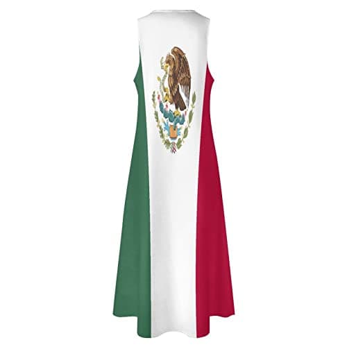 TAIZIYEAH Casual Mexican Flag V-Neck Shift Dress for Women Summer