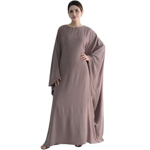 Muslim Abaya Dress for Women | Arabian Prayer Robe with Batwing Maxi Kaftan