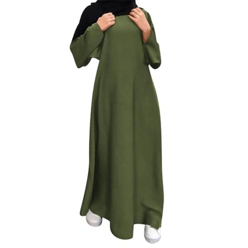 Women Muslim Long Sleeve Kaftan Dress