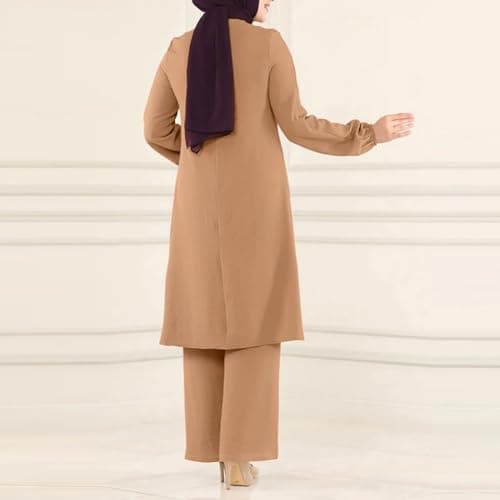 ODIZLI Women's Muslim Abaya Dress & Pants Set