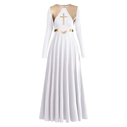 IBAKOM Women's Liturgical Praise Dance Dress Loose Fit Long Sleeve