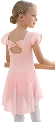 MdnMd Ballet Leotards with Skirt for Toddler Girls