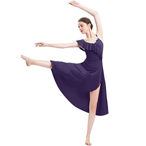 Lyrical Dance Dress for Women: Asymmetrical Flounce Midi Dress