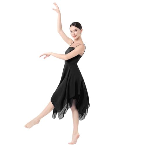 ODASDO Women's Modern Lyrical Dance Spaghetti Strap Chiffon Dress