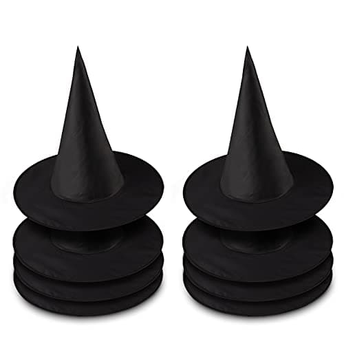 Halloween Black Witch Hat Decorations 8 Pack for Costume Accessory