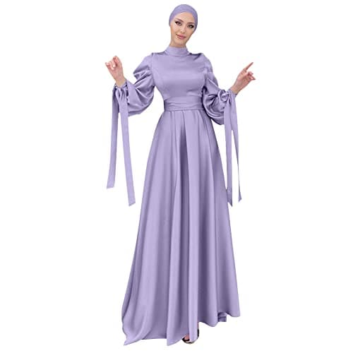 OBEEII Women's Loose Full Cover Satin Abaya Kaftan Abayas S-XXL