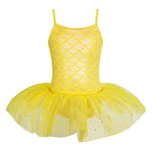 XiaoMoSha Girls' Sparkle Mermaid Tutu Dance Leotard Party Outfit