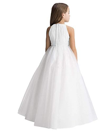 Abaow Kids Wedding Flower Girl Tulle Chiffon Dresses