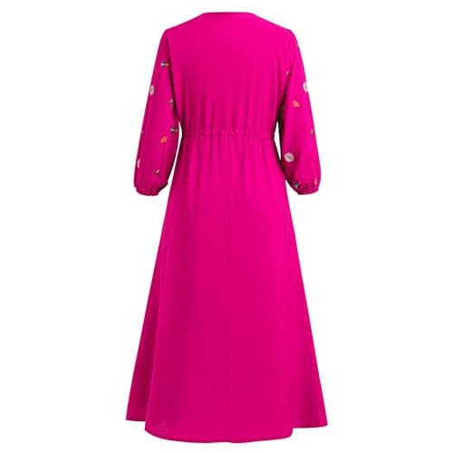 Mexican Embroidered Peasant Dress for Women