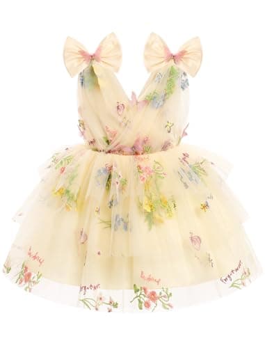 IMEKIS Toddler Girls Rainbow Butterfly Birthday Tutu Dress