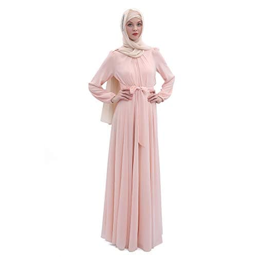 BooW Women's Chiffon Flowy Maxi Abaya Dress