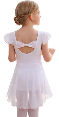 MdnMd Ballet Leotards with Skirt for Toddler Girls