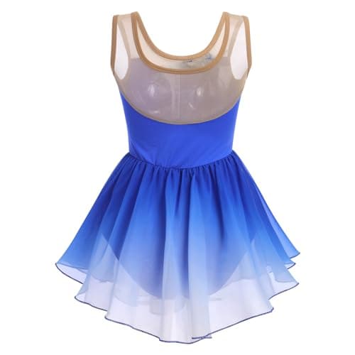 ODASDO Women's Ice Skating Sequin Dress with Gradient Chiffon