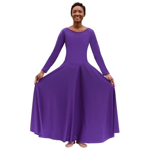 EUROTARD Women's Long Sleeve Worship Liturgical Dance Dress