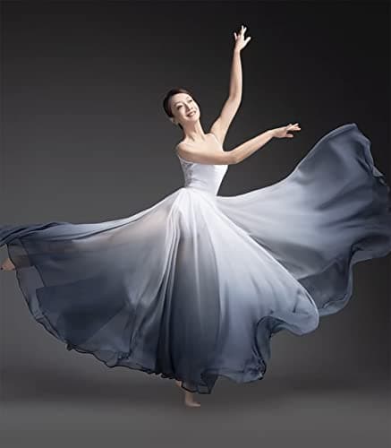 Z&X Women's Gradient Chiffon Dance Skirt for Modern Ballet Performance
