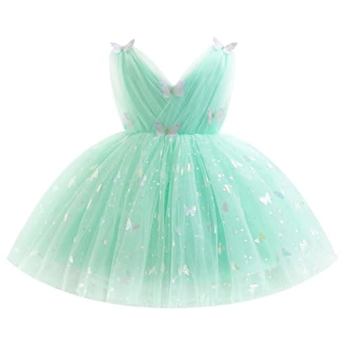 IDOPIP Shiny Butterfly Tutu Dress for Toddler Girls Birthday Parties