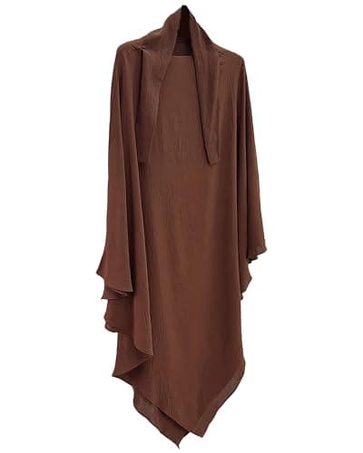Zofocy Muslim woman's pure color hijab dress