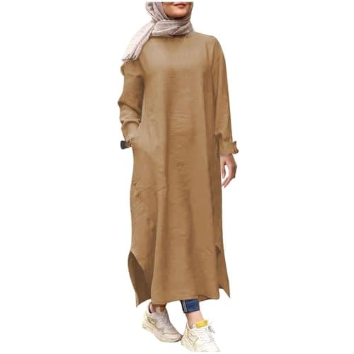 KUIOLYPOER Women's Pakistani Kaftan Abaya, Muslim Dress for Prayer and Dubai Outfits