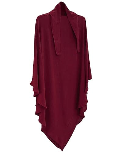 Zofocy Muslim woman's pure color hijab dress