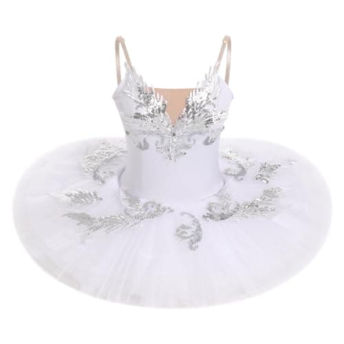 Professional Women's Swan Lake Ballet Dance Platter Tutu Dress Organdy Performancewear
