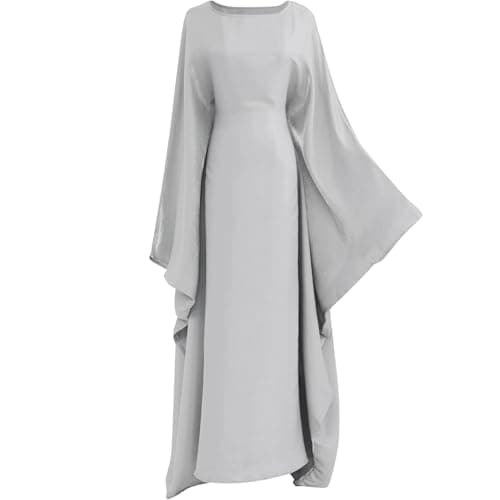 Jazvano Dubai Shiny Bat Sleeve Maxi Abaya for Women
