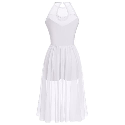Lyrical Dance Costume for Women with Flower Applique